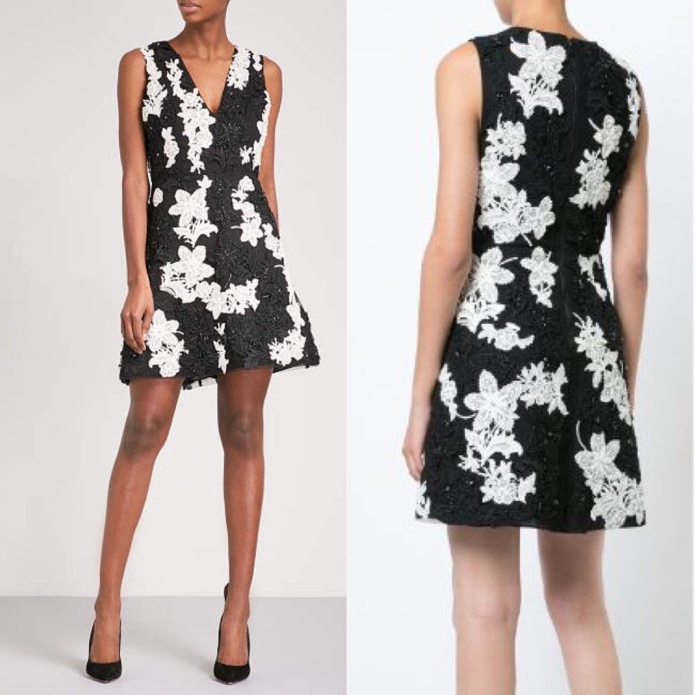 Alice&Olivia Black/cream Pamela tulle mini dress - Picture 3 of 8